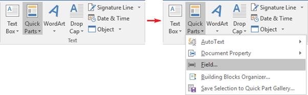 Field in Word 2016